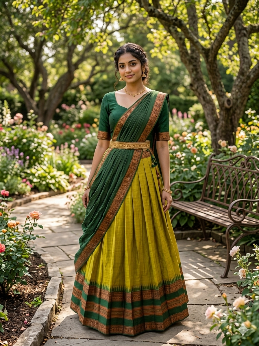 Kanchipuram Lime Green Lehenga