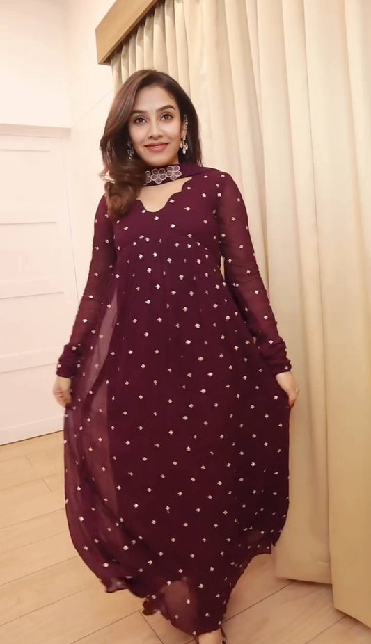 NOOR WINE SUIT