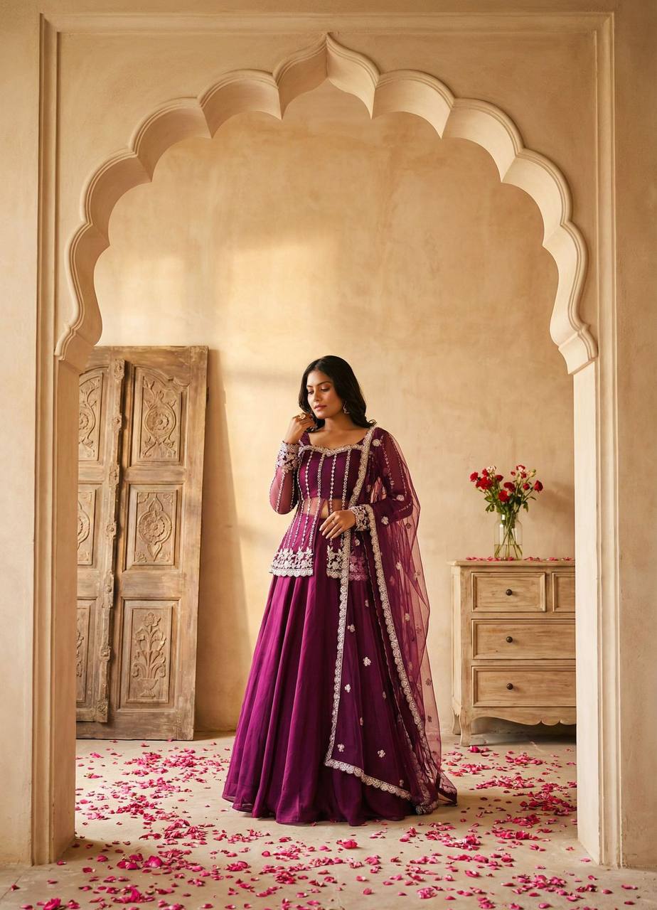 Zeenat wine Lehenga