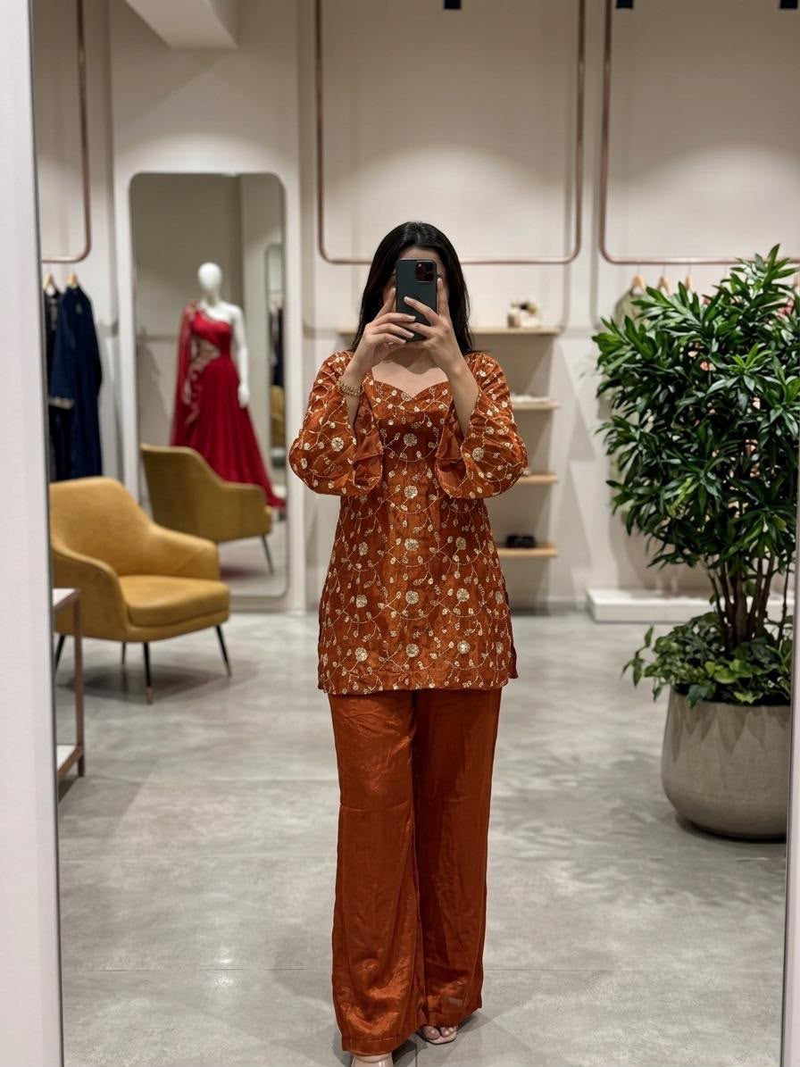SUNSET GLOW PEPLUM SET