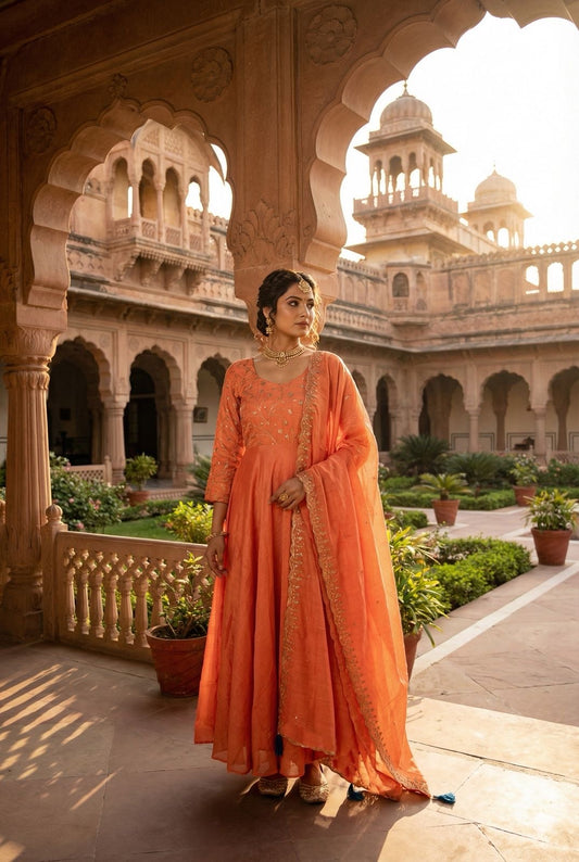 NITYA ORANGE ANARKALI