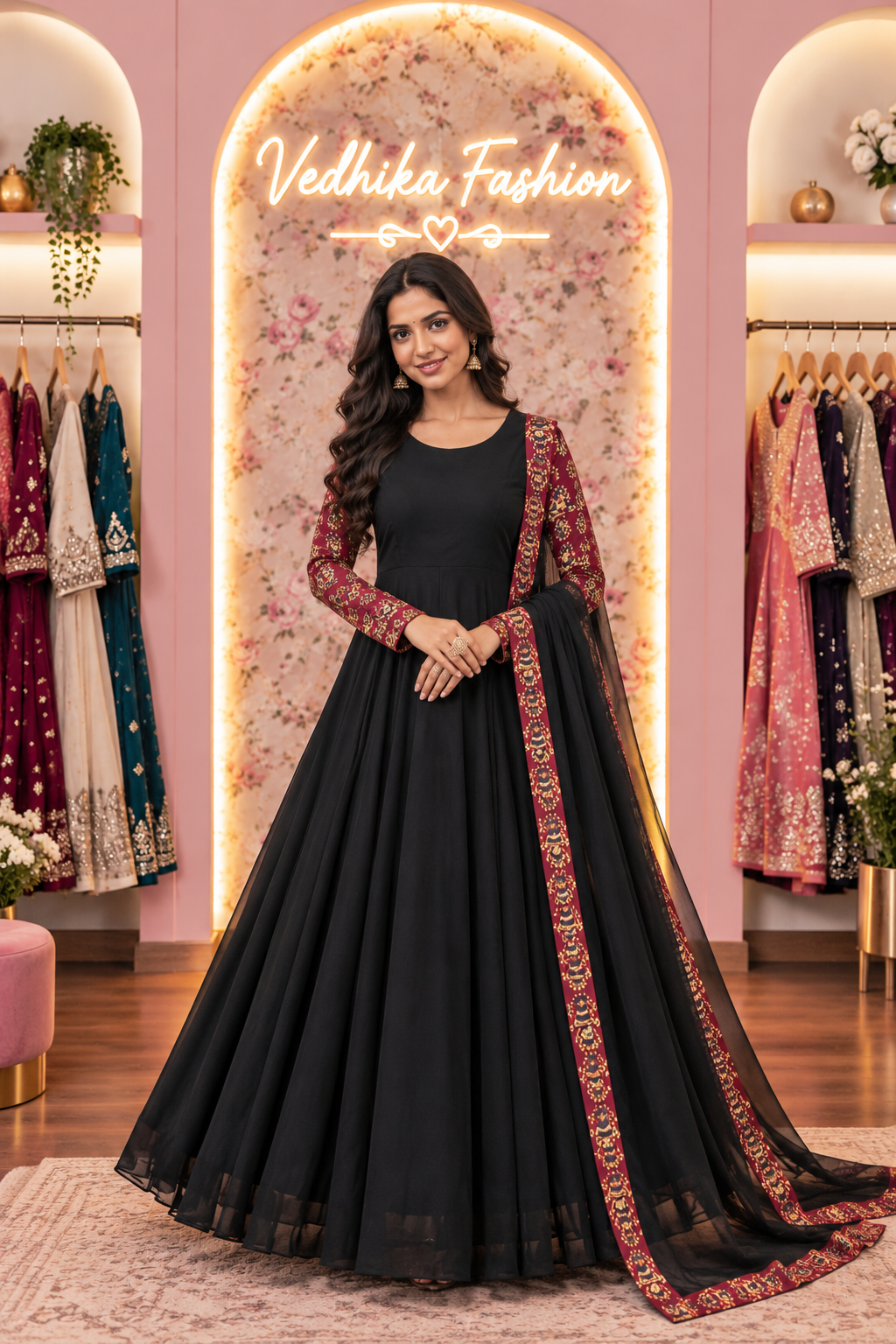 REVATI BLACK MAHAROON ANARKALI SUIT