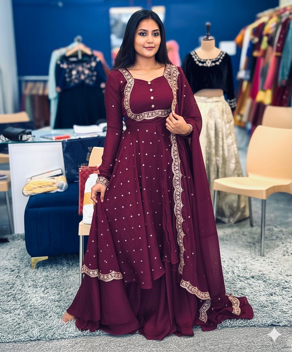 Vedhika Wine Suit