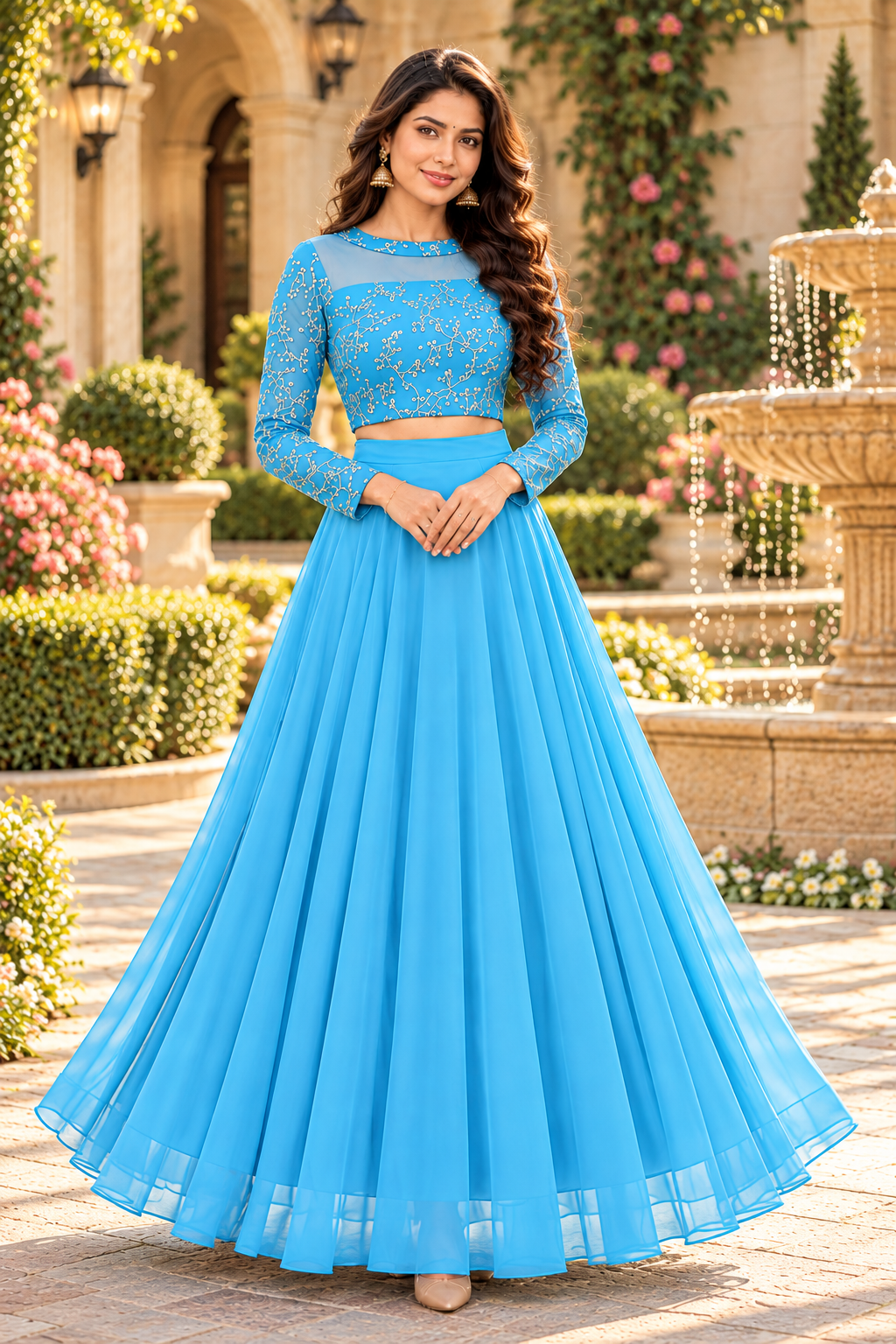 ISHIKA SKYBLUE ANARKALI SUIT