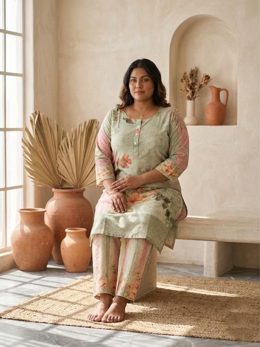 Plus Size Nirvana Green Cord set