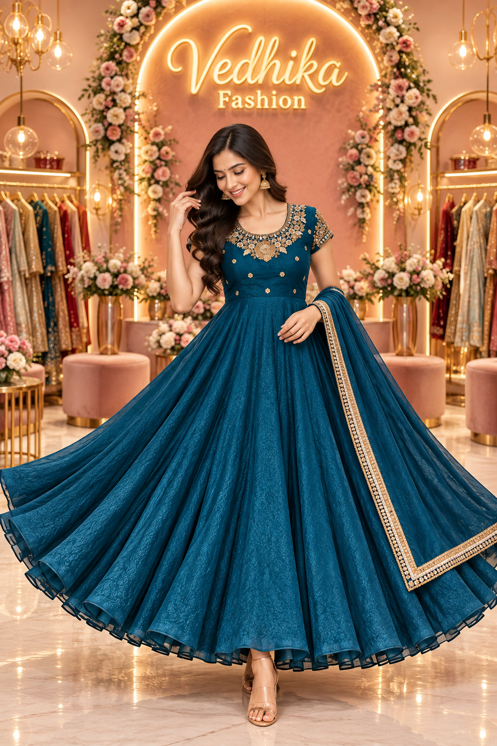 Arohi Teal Anarkali Suit