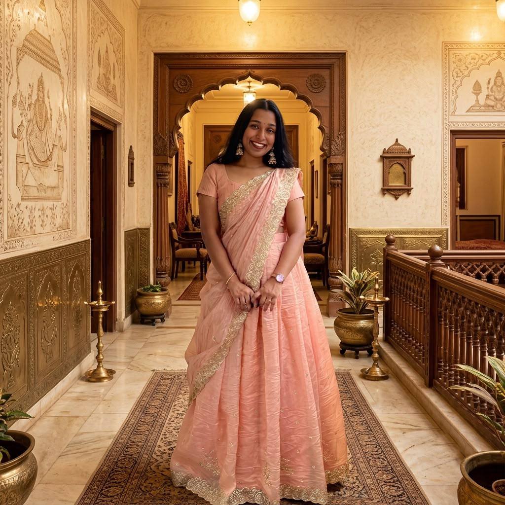 GULNAAR PEACH LEHENGA