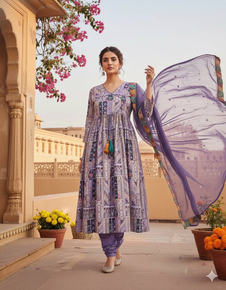 SAHARA LAVENDER ANARKALI SUIT