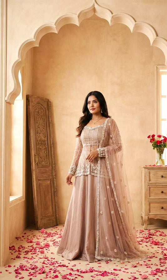 Zeenat Beige Lehenga