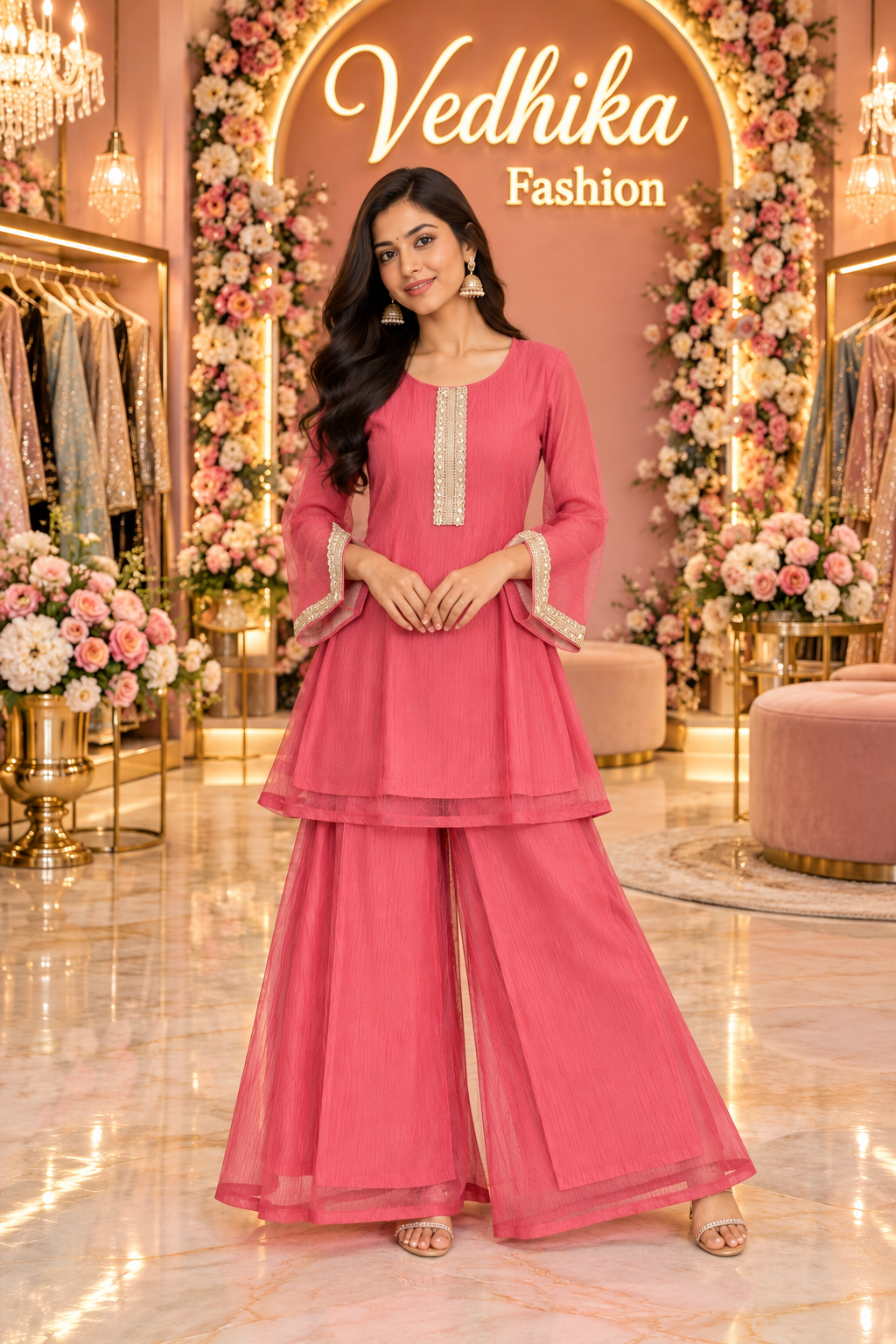 Zaira Pink Indowestern