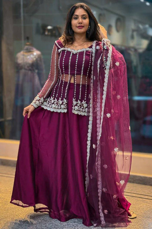 Zeenat wine Lehenga