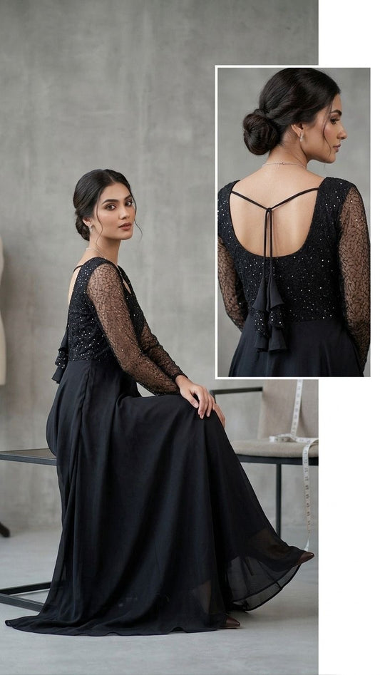YALINA BLACK ANARKALI