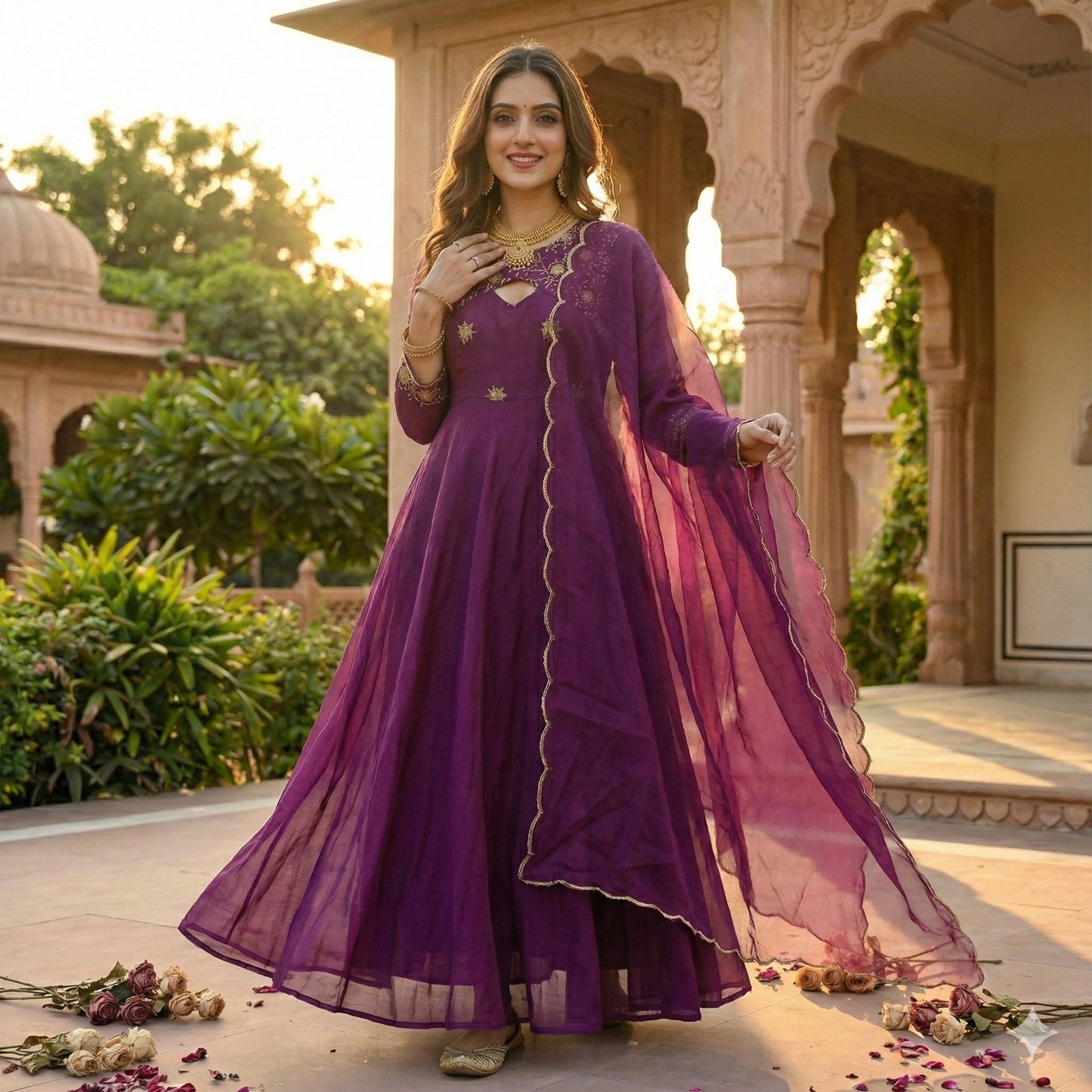 YAMINI WINE ANARKALI SUIT