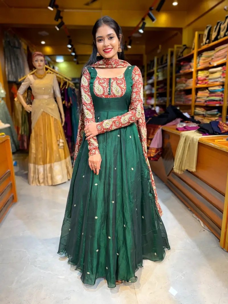 KALAMKRITI GREEN ANARKALI SUIT