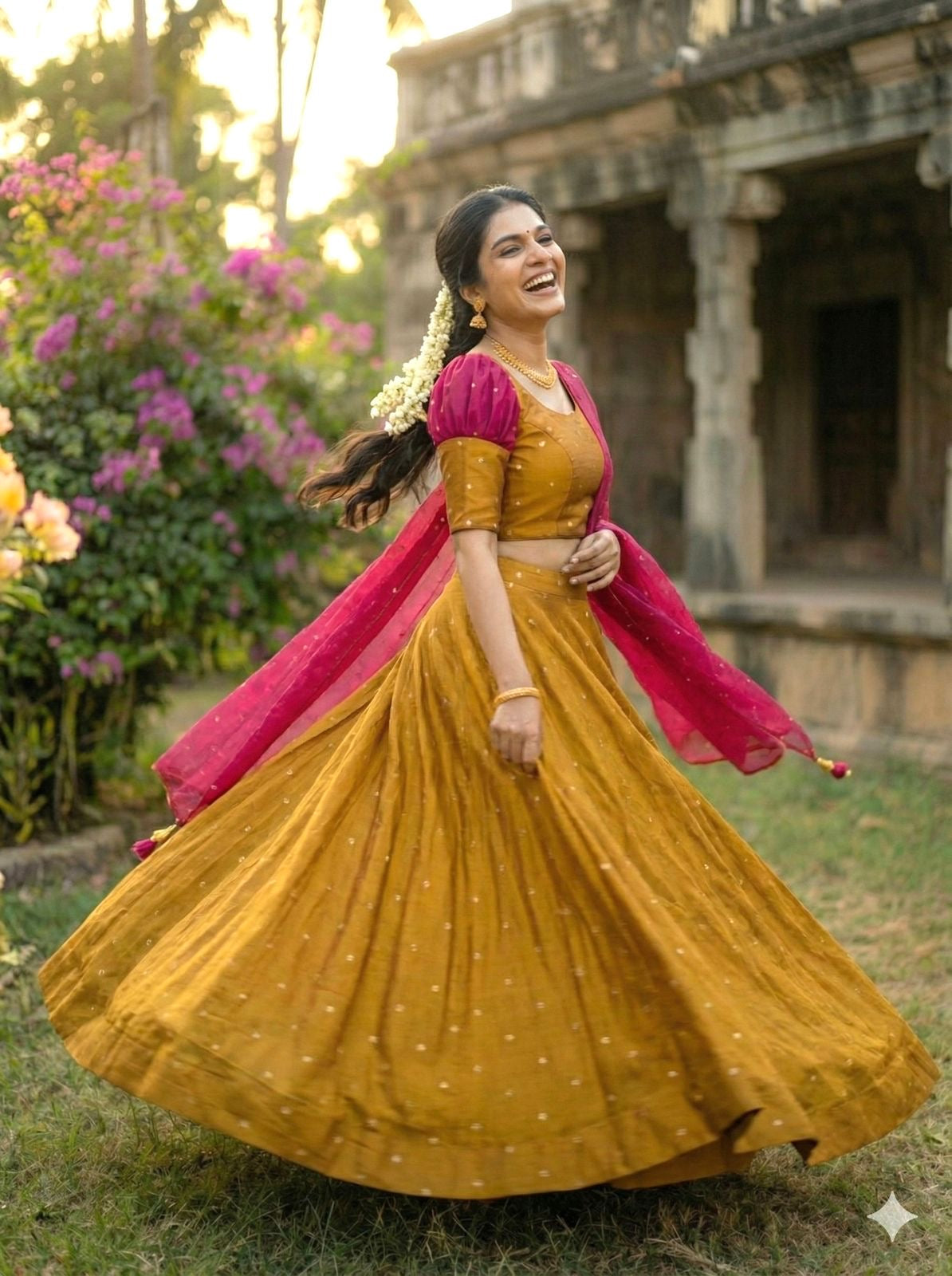 Mustard Gold Rani - Lehenga