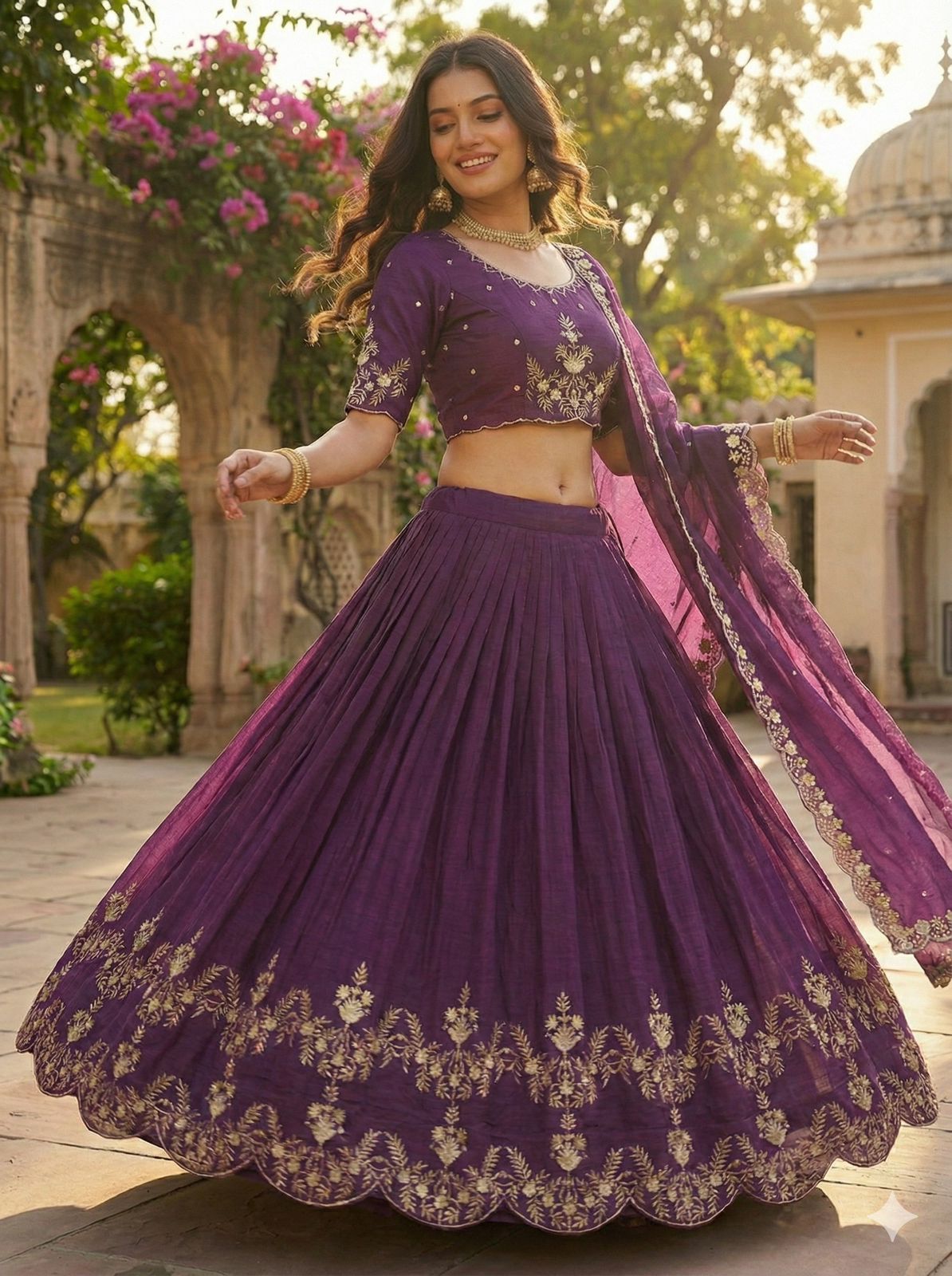 AISHWARAYA WINE LEHENGA