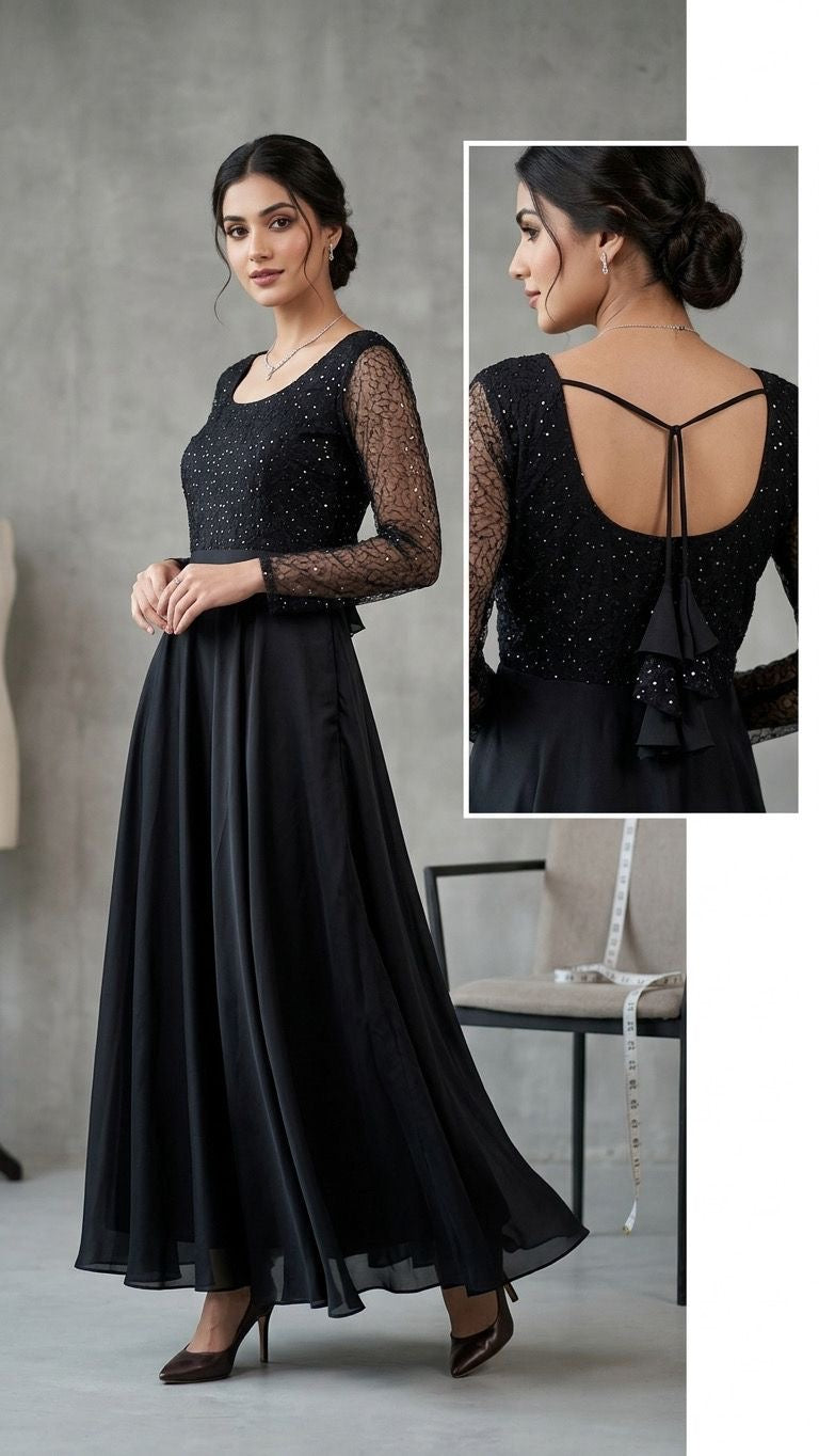 YALINA BLACK ANARKALI