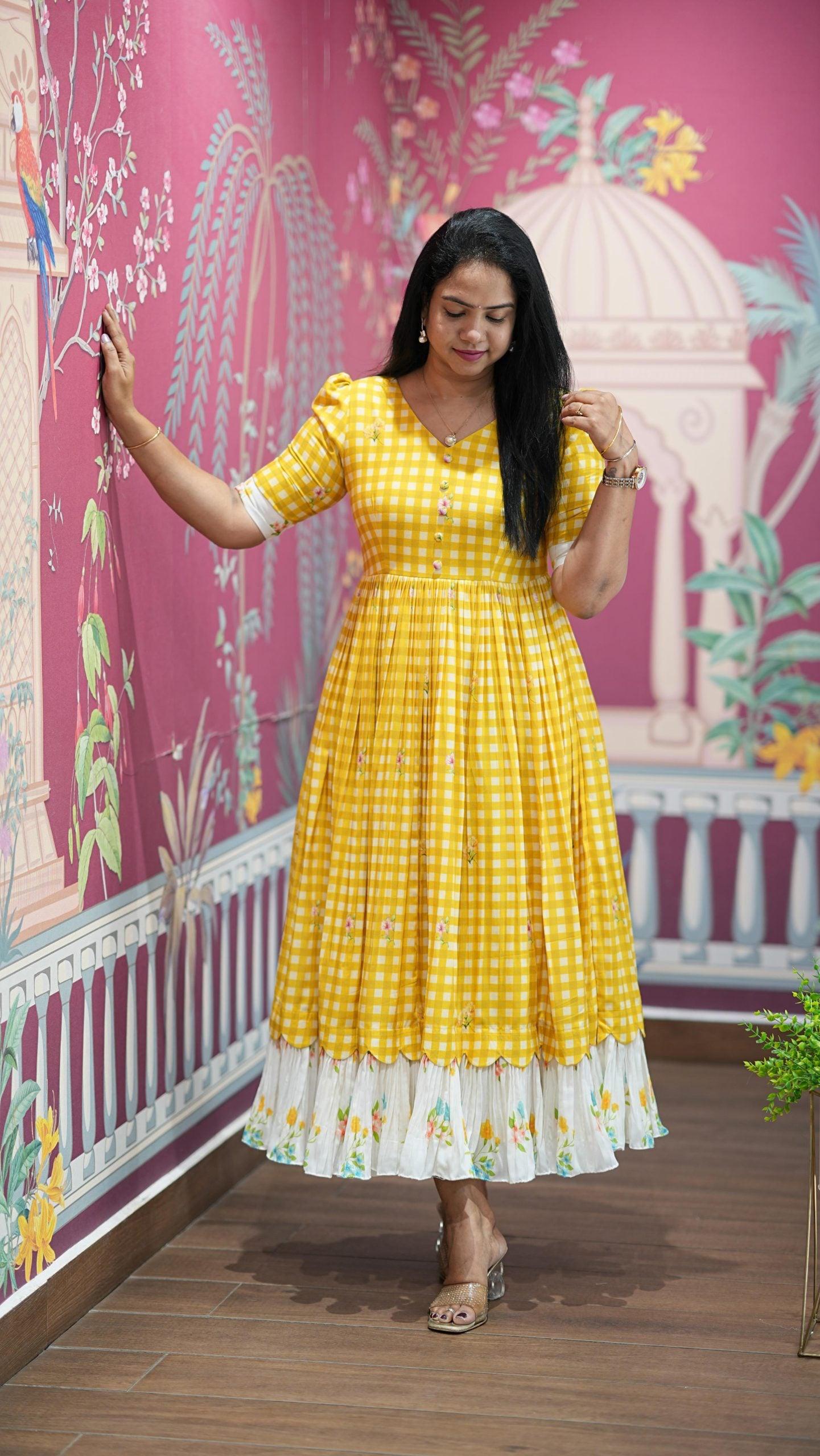Yellow GINGHAM MAXI