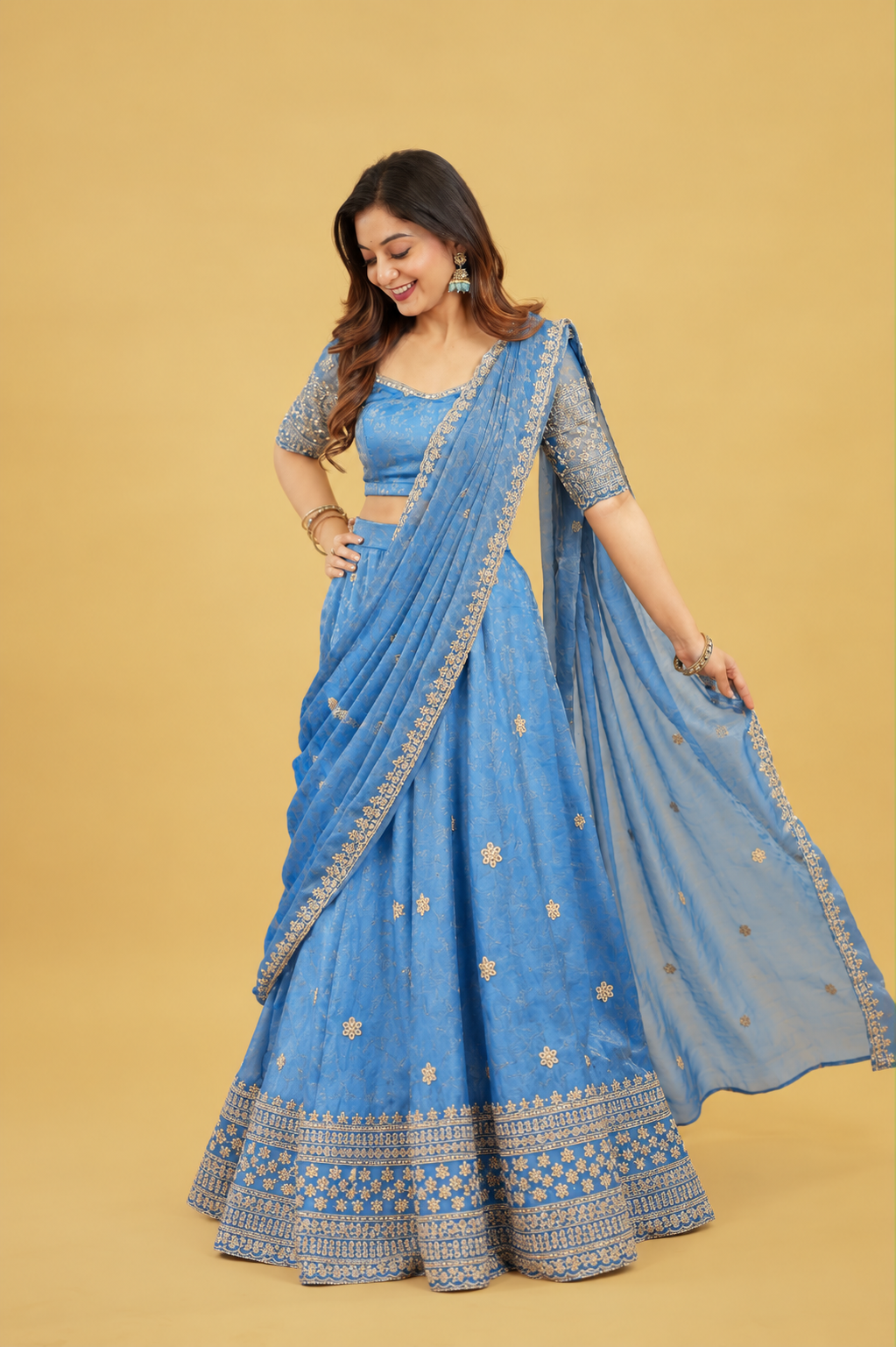 MAYURI BLUE LEHENGA