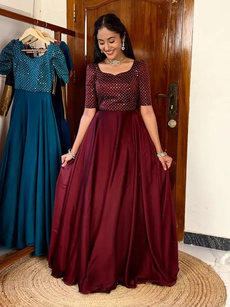 UNNATI MAHAROON ANARKALI