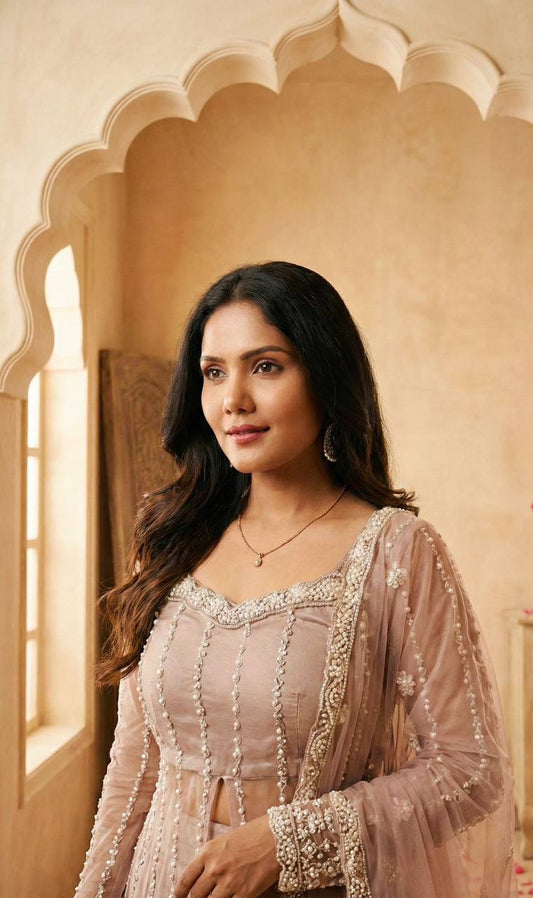 Zeenat Beige Lehenga