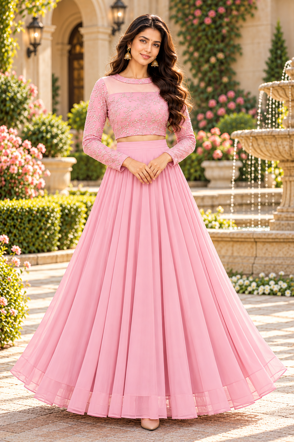 ISHIKA BABYPINK ANARKALI SUIT