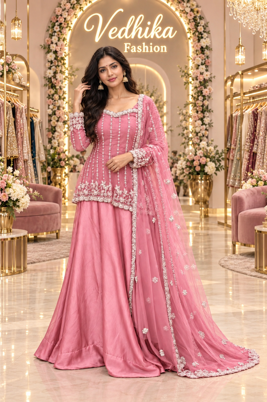 Zeenat D Pink Lehenga