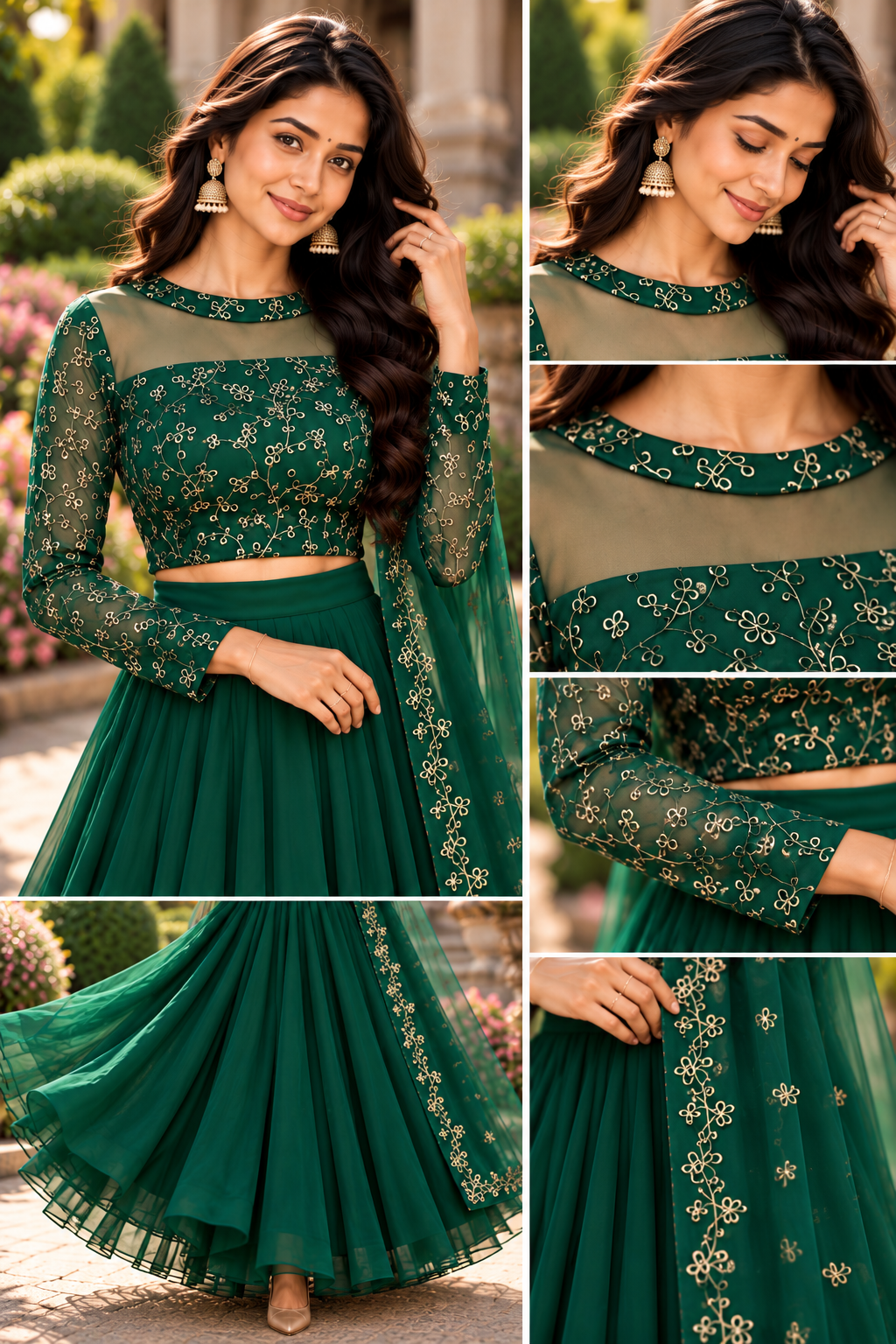 ISHIKA B GREEN ANARKALI SUIT