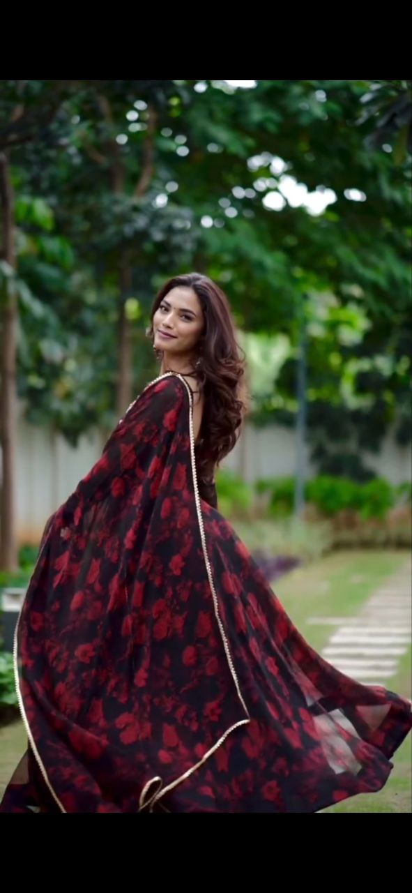 Rose Motif Anarkali