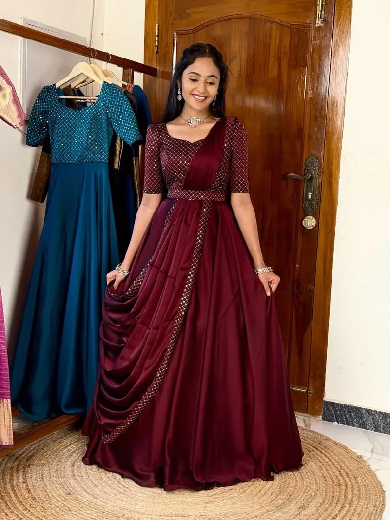 UNNATI MAHAROON ANARKALI