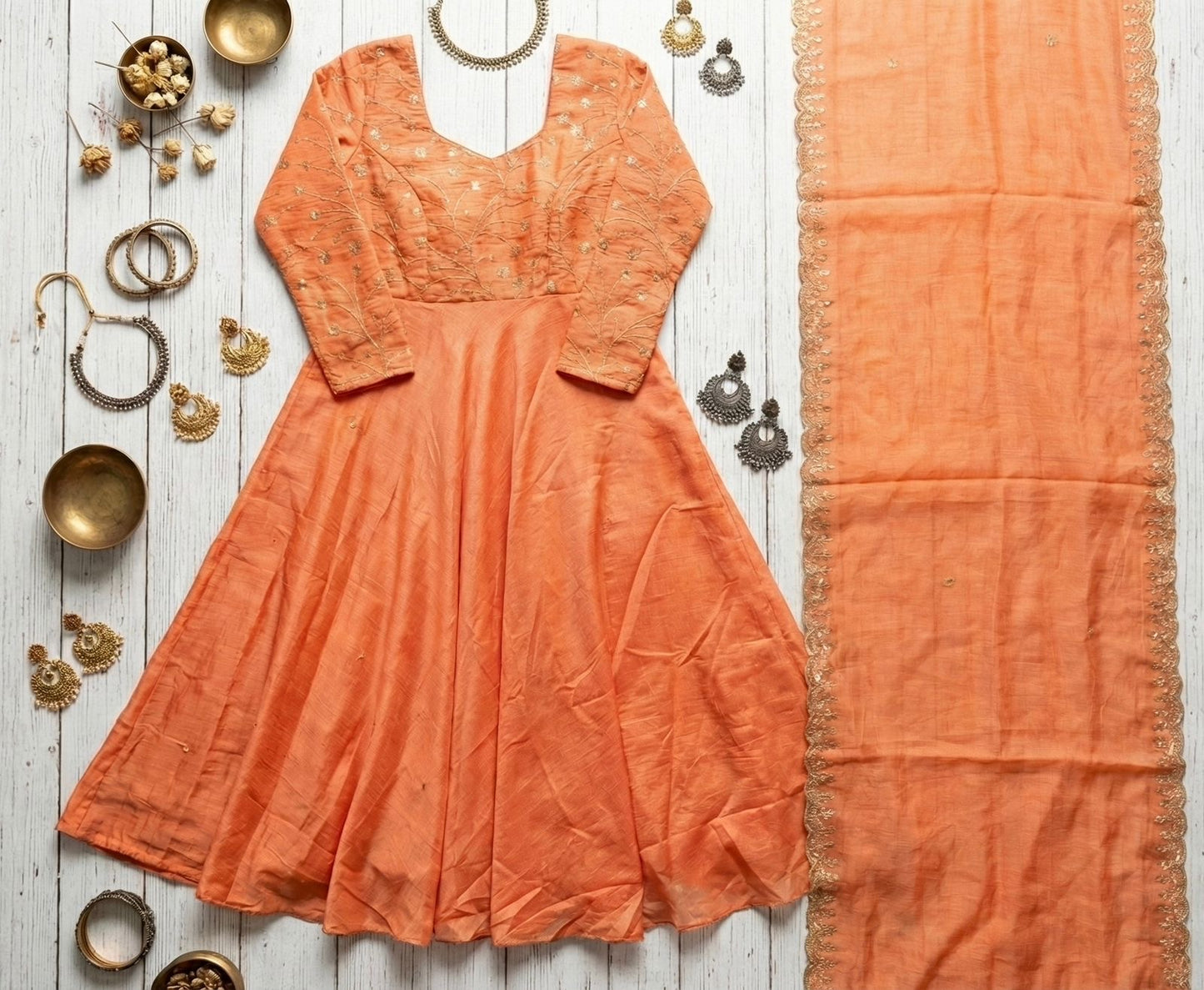 NITYA ORANGE ANARKALI