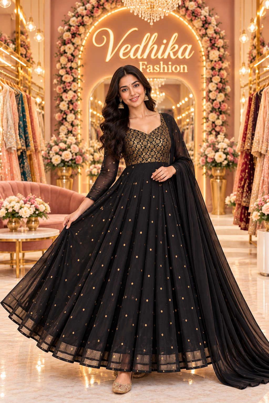 PAKHI BLACK ANARKALI SUIT