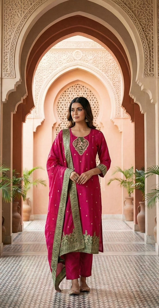 Meenakshi Rani Pink Suit