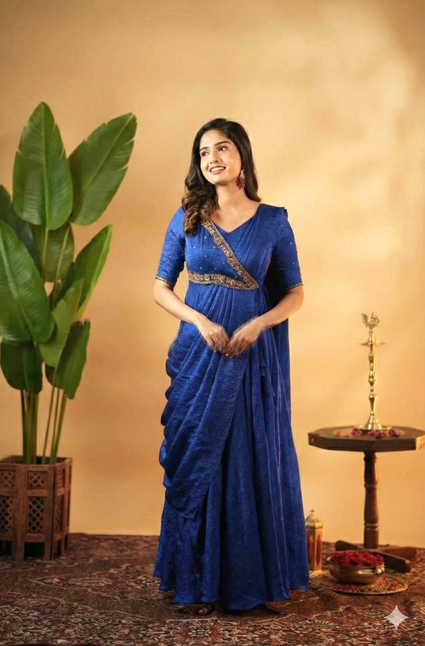 BLUE MEENAKARI ANARKALI SUIT
