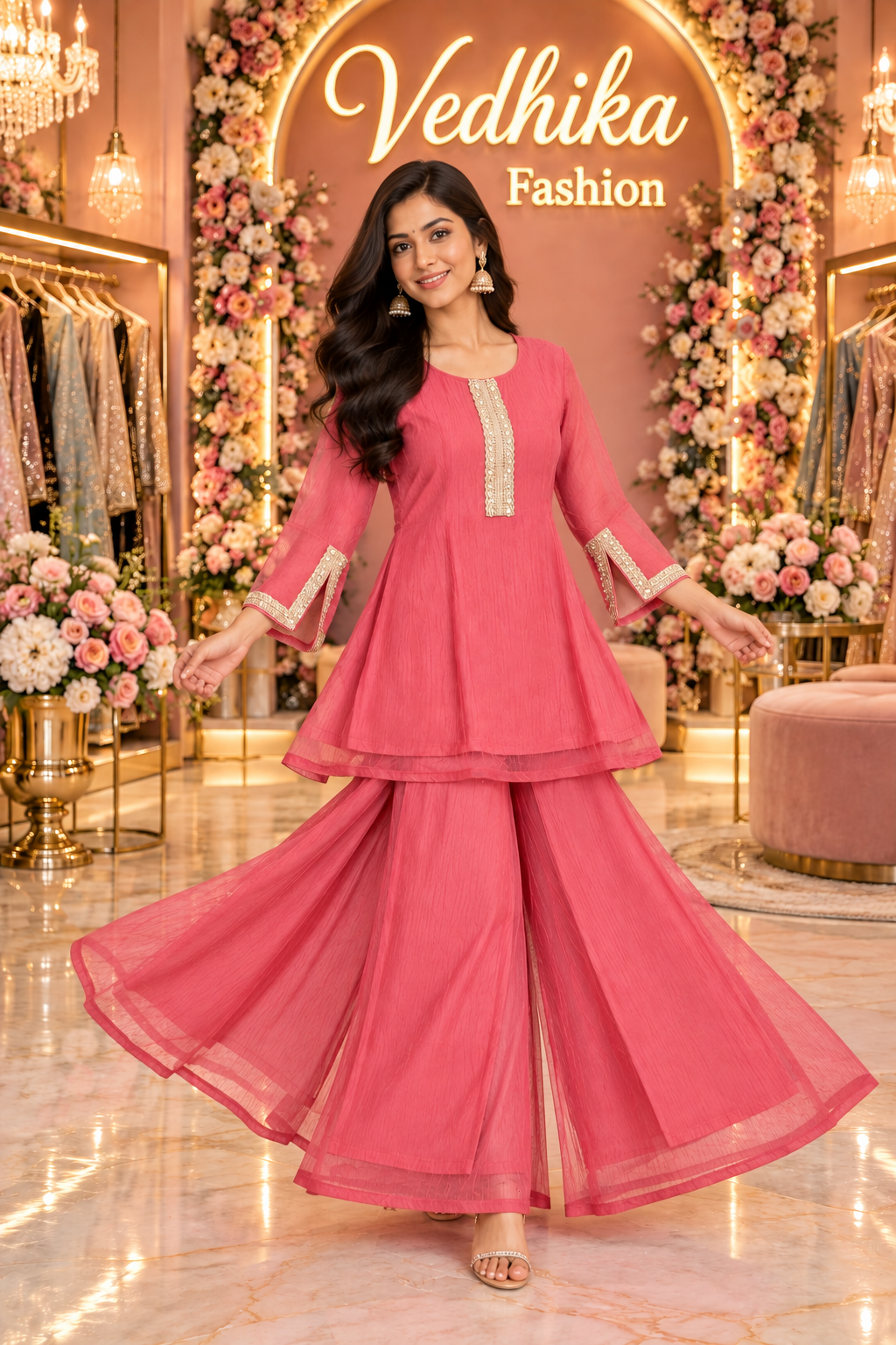 Zaira Pink Indowestern