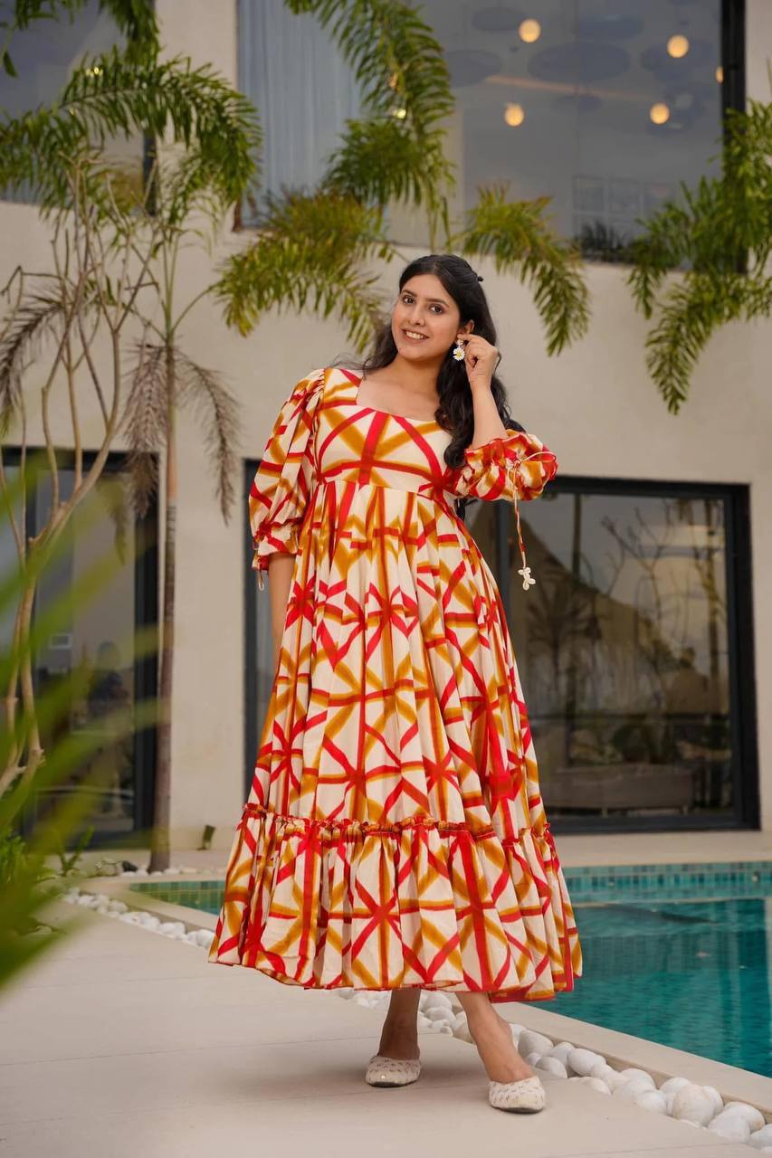 SAJDA ORANGE MAXI - Vedhika Fashion