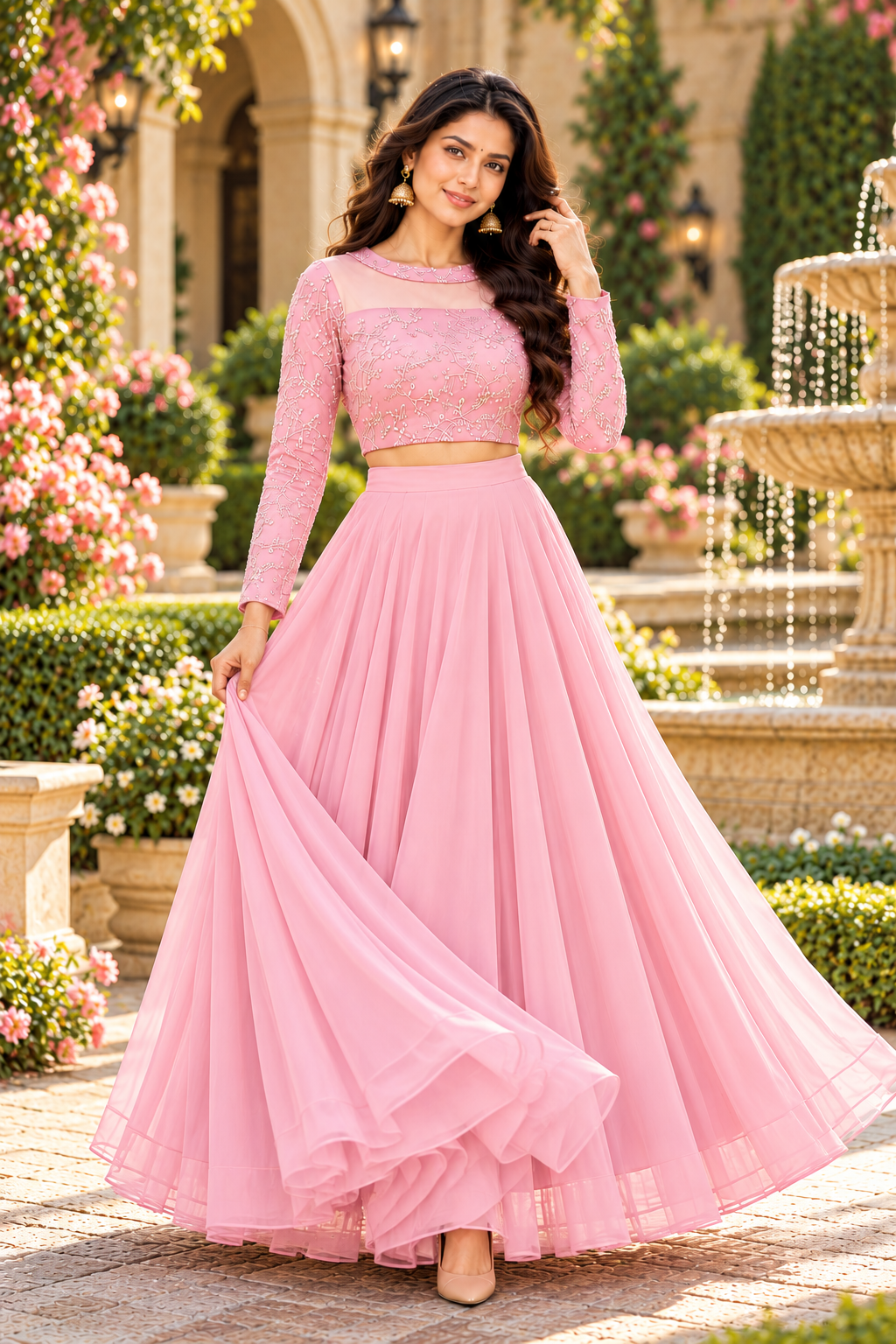 ISHIKA BABYPINK ANARKALI SUIT