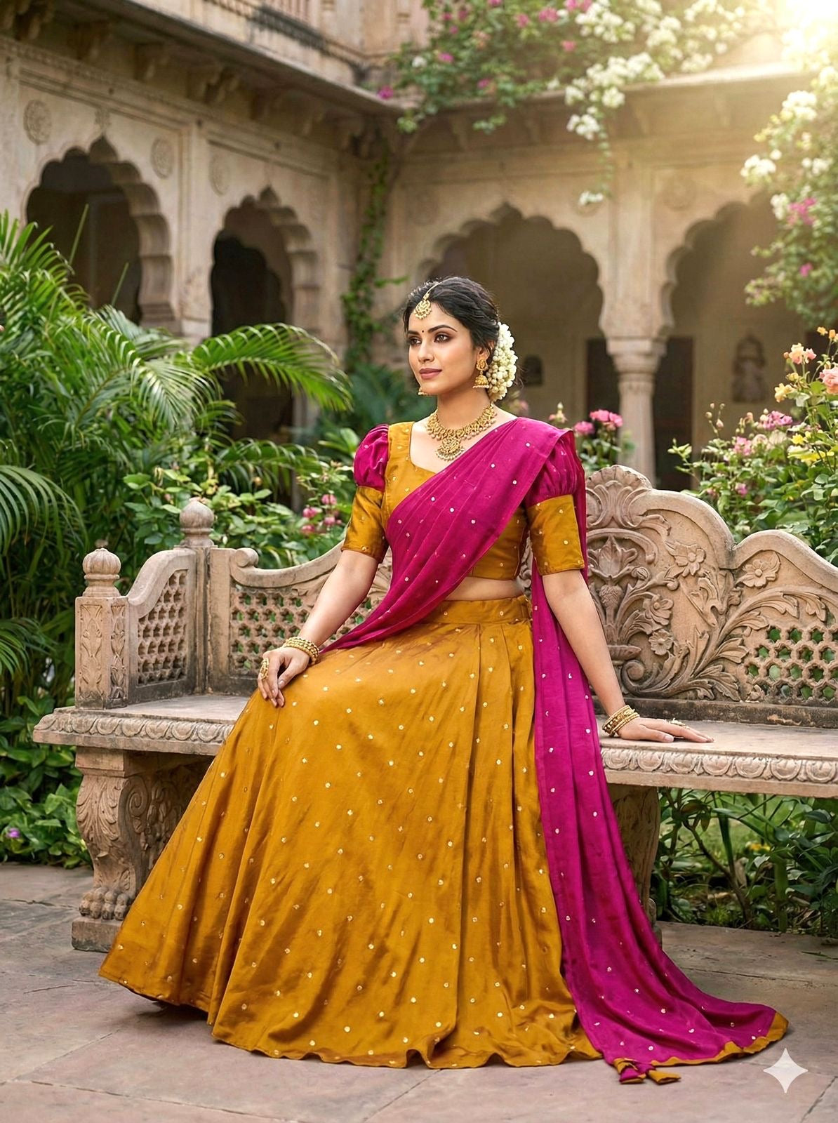 Mustard Gold Rani - Lehenga