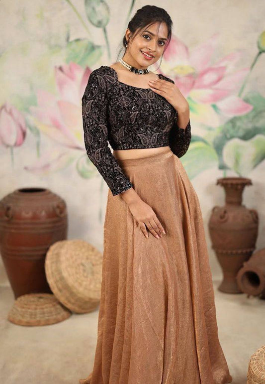 Adhira Black Two-Piece Lehenga