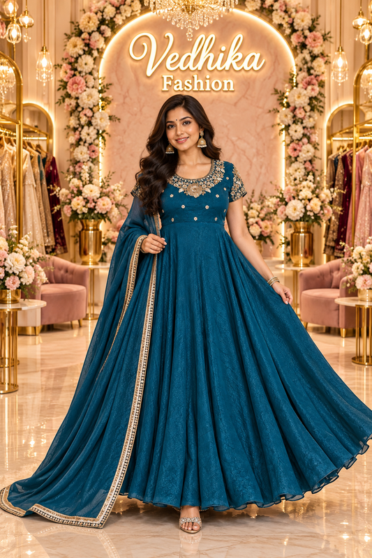 Arohi Teal Anarkali Suit
