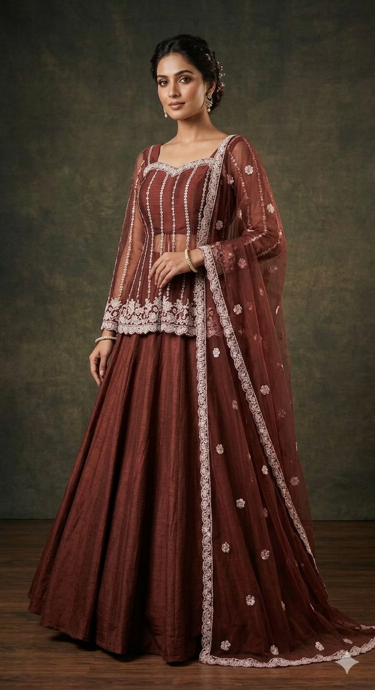 Zeenat Rust Lehenga