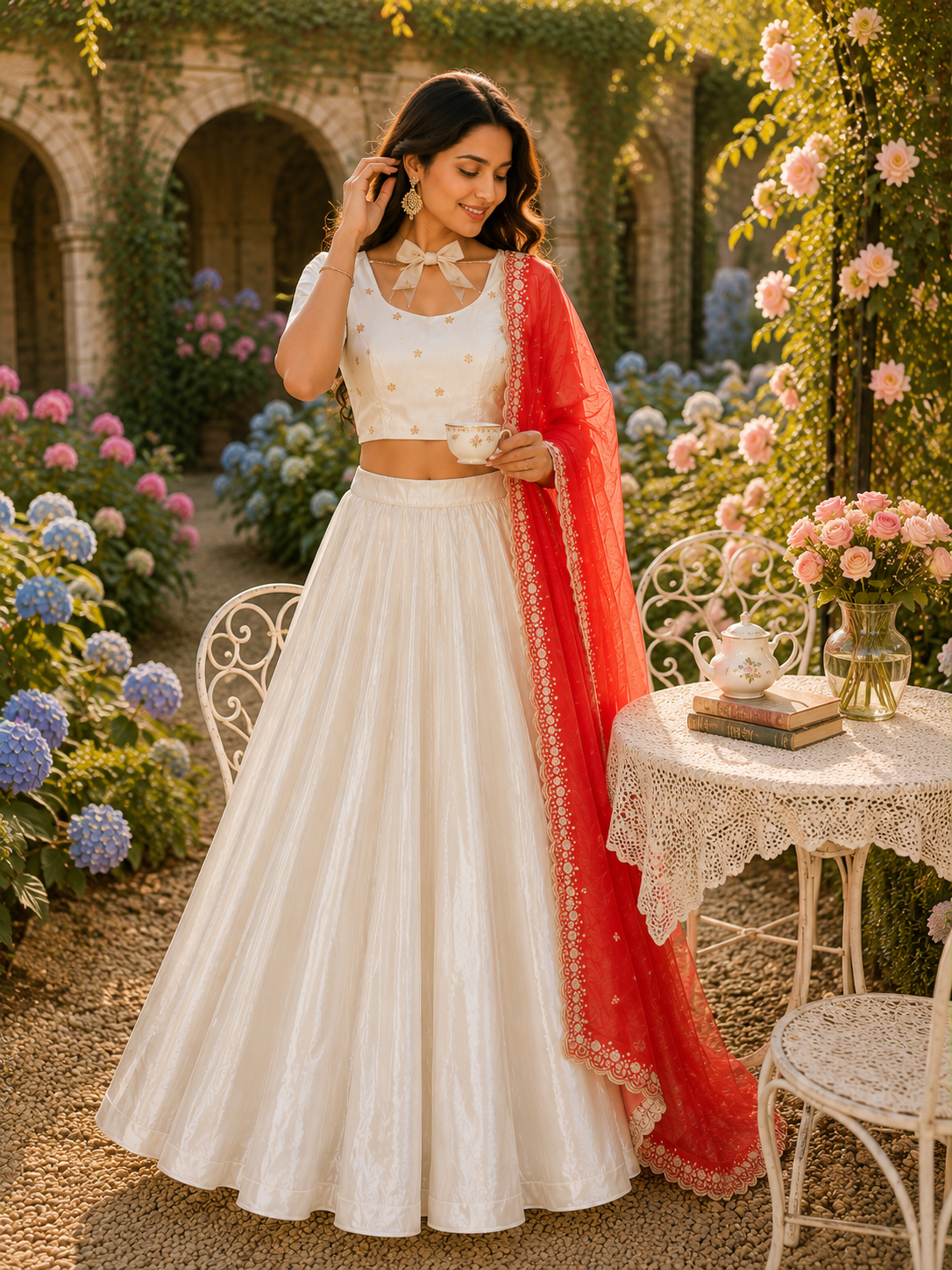 Mythili Orange lehenga
