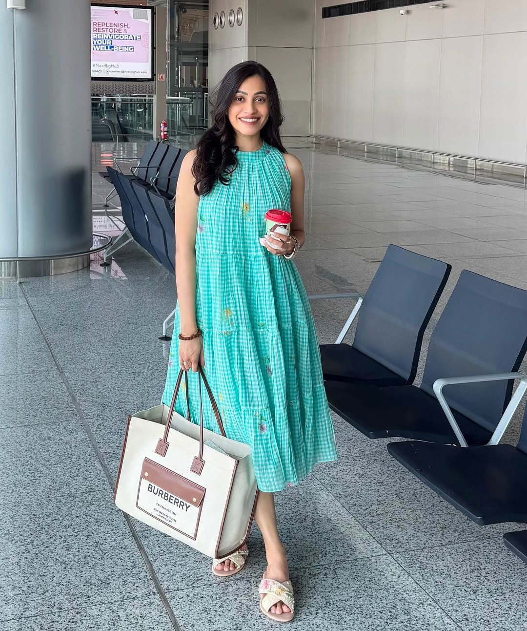 Mint Breeze Gingham Maxi