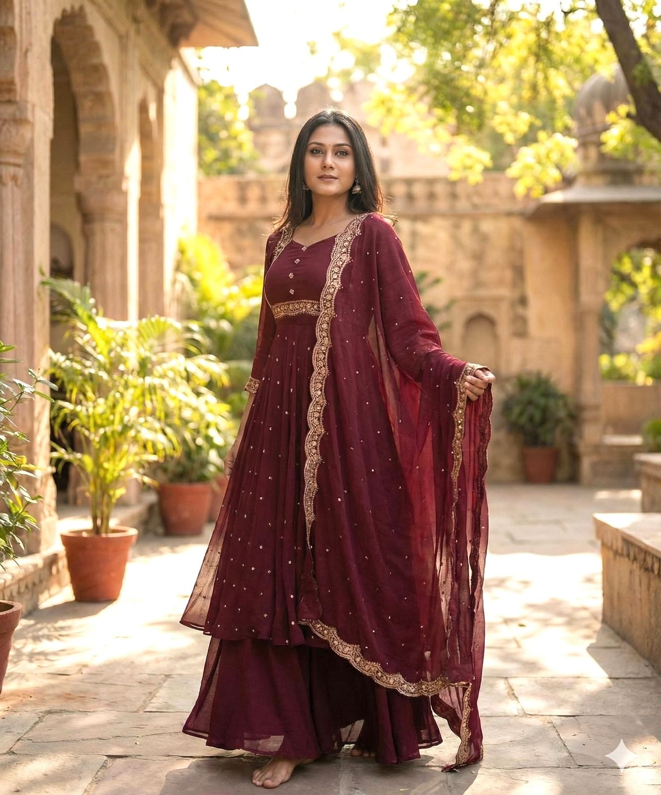 Vedhika Wine Suit