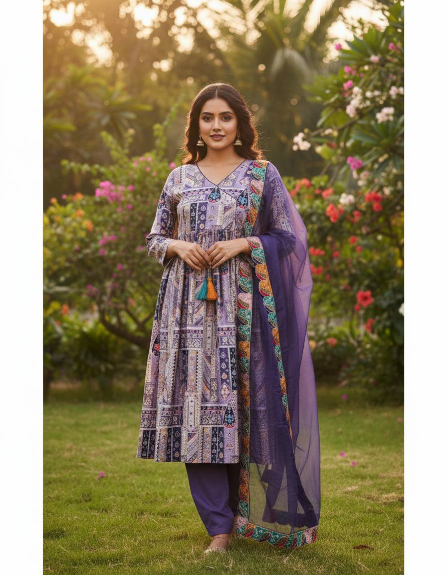SAHARA LAVENDER ANARKALI SUIT