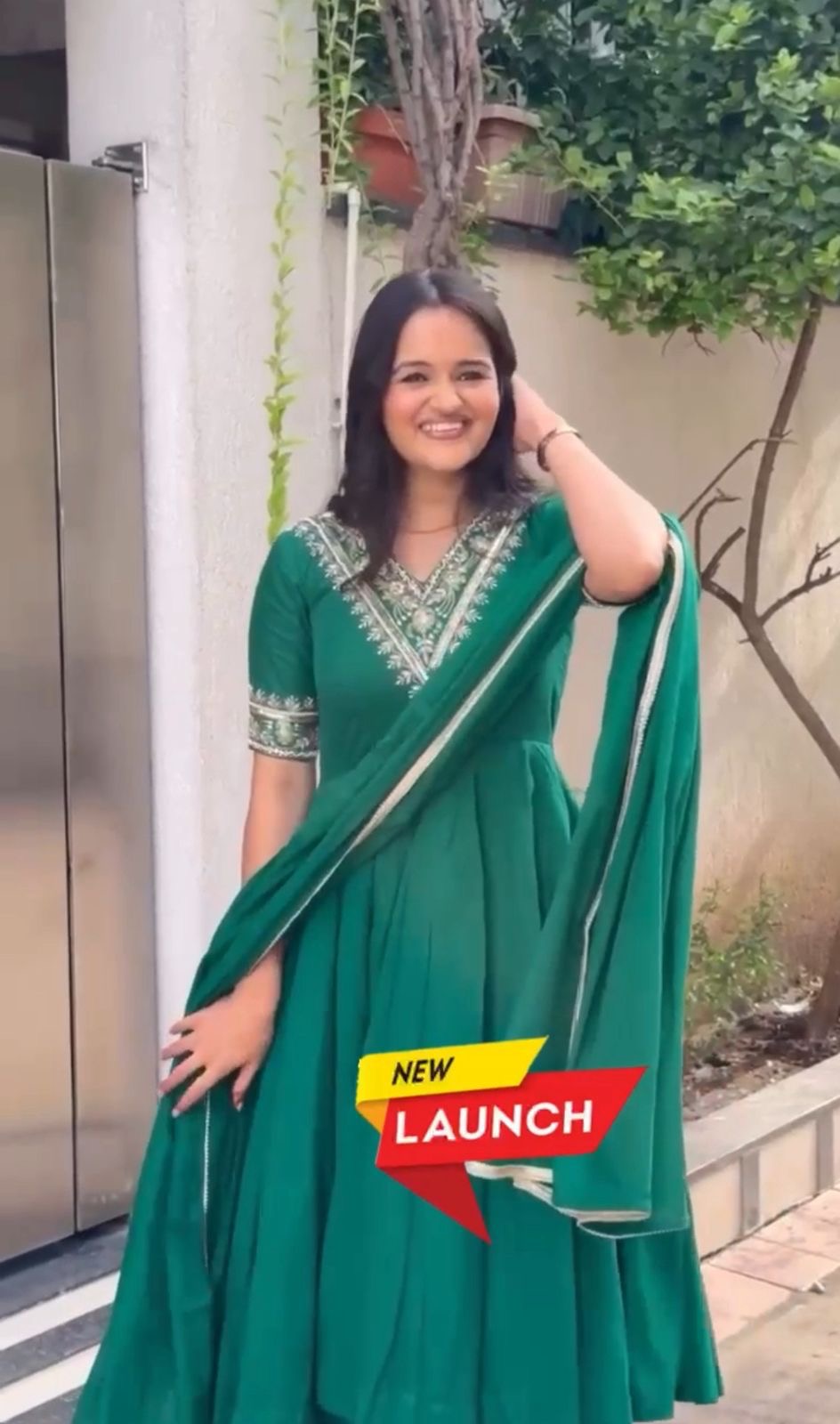 Regal Emerald Anarkali Set