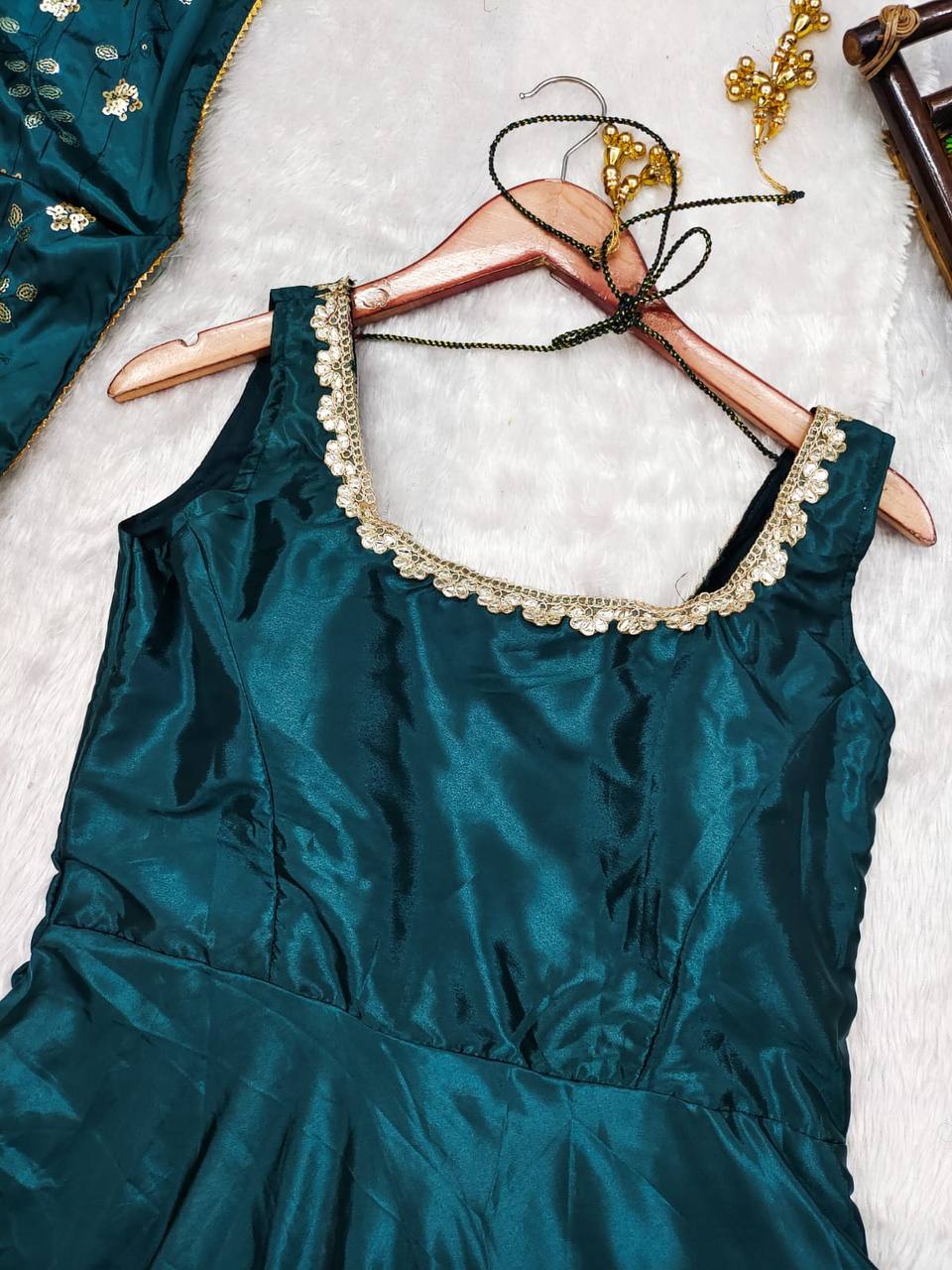 Teal Sana silk