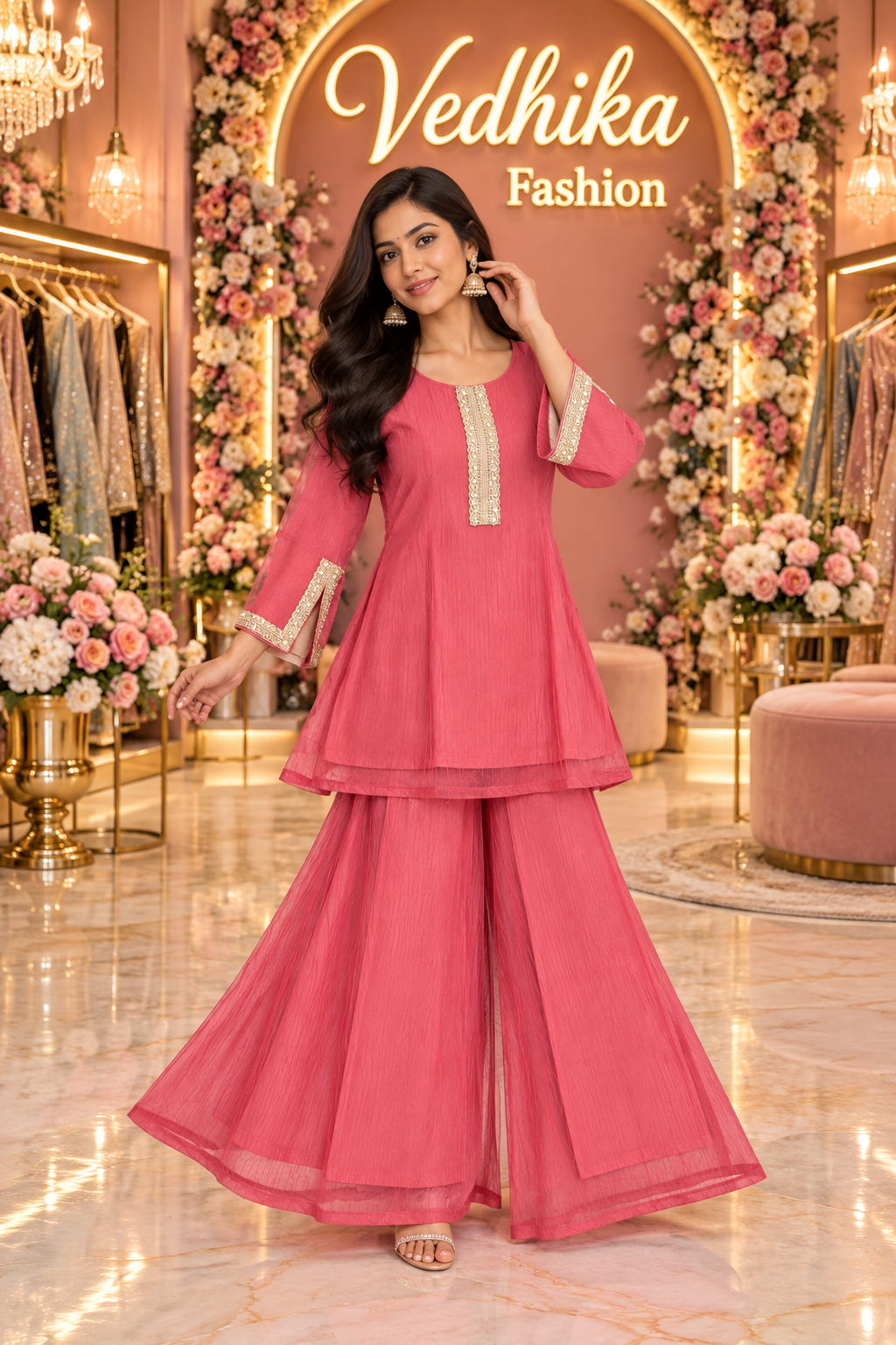 Zaira Pink Indowestern