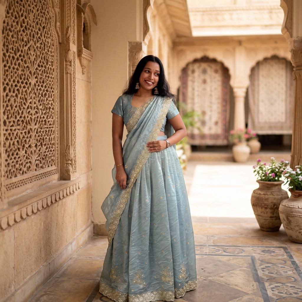 GULNAAR BLUE LEHENGA