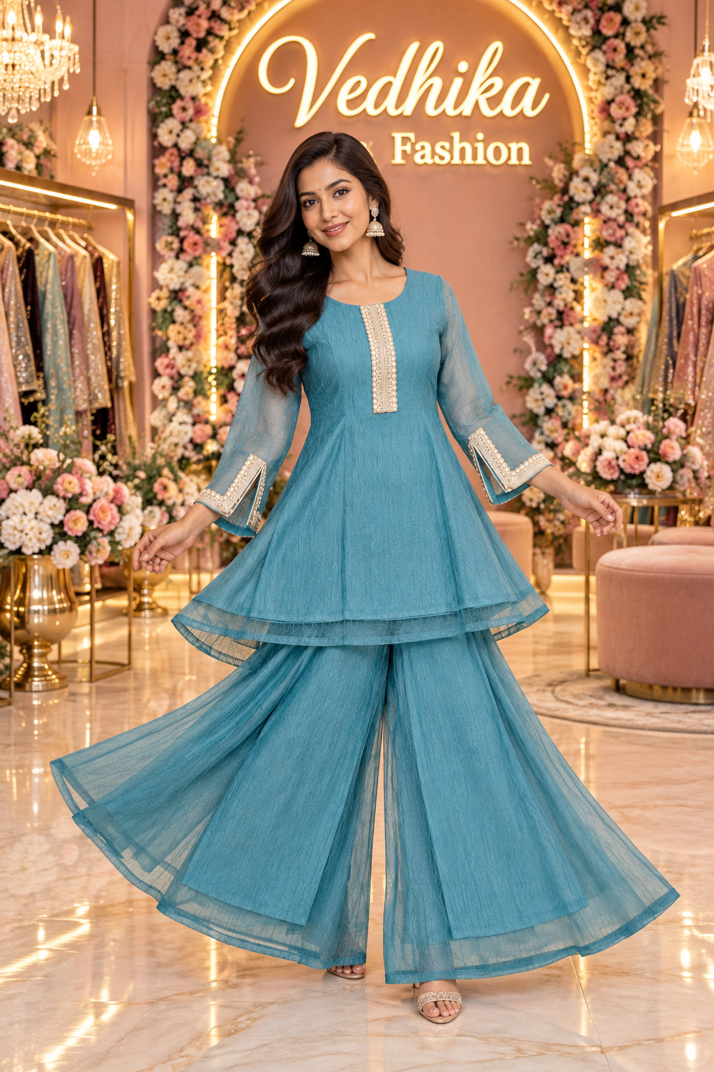 Zaira Blue Indowestern
